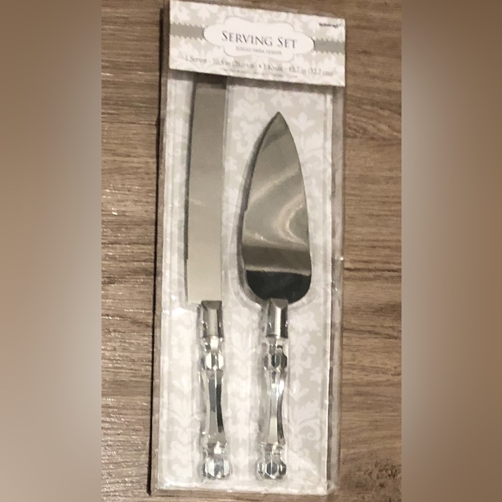Cake Cutting Set Amscan Serving Set Plated NWT